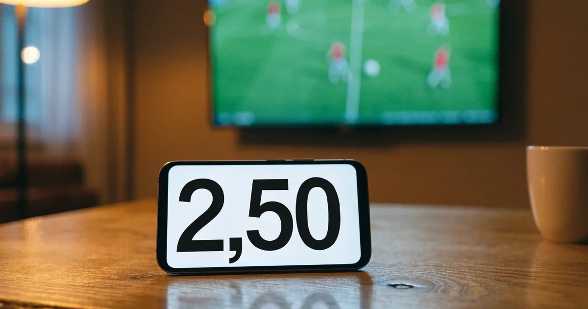 Un tabellone elettronico di uno stadio con il risultato a metà del secondo tempo, visto dalle tribune