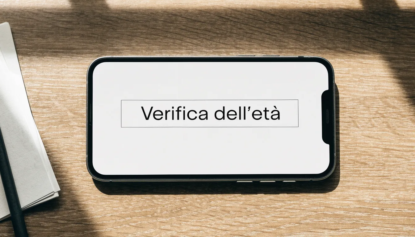 Un foglio di concessione in carta con un timbro rosso, appoggiato su una scrivania di legno accanto a una penna